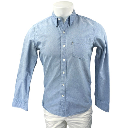 Levi's Men's Blue Long Sleeve Collared Slim Button Down Pocket Shirt Top Size S