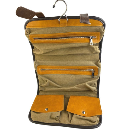 Vetelli The Hanging Toiletry 100% Leather Foldable Pockets Travel Pouch Bag