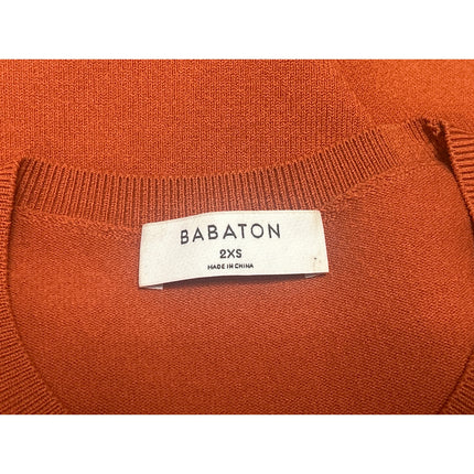 Aritzia Babaton Coral Orange Long Sleeve Crew Neck Slim Sweater Top Size 2XS