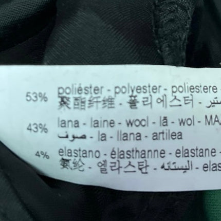 Zara Women's Green Wool Straight Wide Leg High Rise Trousers Dress Pants Size S