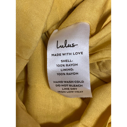NEW Lulus Yellow Ruffle Smocked Off the Shoulder Wide Leg Romper Jumpsuit Size M