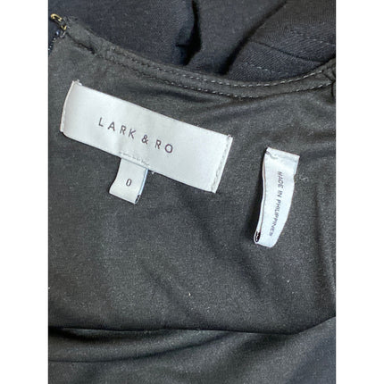Lark & Ro Women's Black Short Sleeve Round Neck T Shirt Mini Bodycon Dress Sz 0
