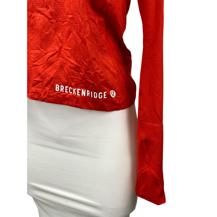 Lululemon Red Crew Neck Long Sleeve Yoga Gym Athletic Activewear T-Shirt Top M