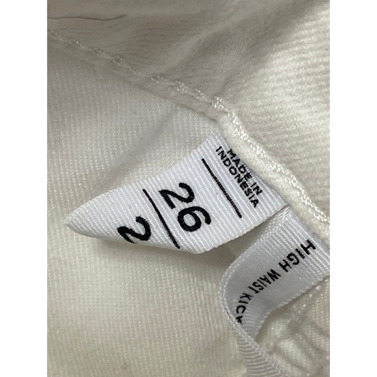 Ann Taylor LOFT Womens White High Rise Flare Bootcut Cropped Denim Jeans Size 26