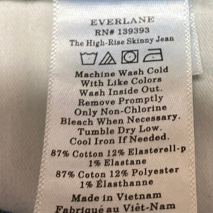 Everlane The High Rise Skinny Women's Blue Medium Wash Crop Denim Jeans Size 27