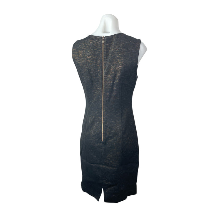 NEW Laundry by Shelli Segal Black Copper Ponte Sleeveless Mini Sheath Dress 6
