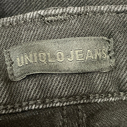 Uniqlo Women's Black High Waisted Flared Bootcut Relaxed Baggy Denim Jeans 28