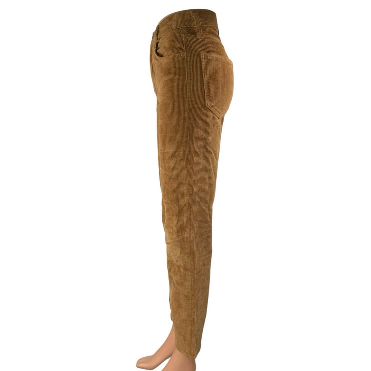 Denim Forum The Arlo High Rise Women's Tan Corduroy Trousers Pants Size 24