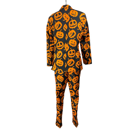 Spirit Adult Jack O Lantern Black Orange Long Sleeves Pumpkin 2 Piece Sets Sz S