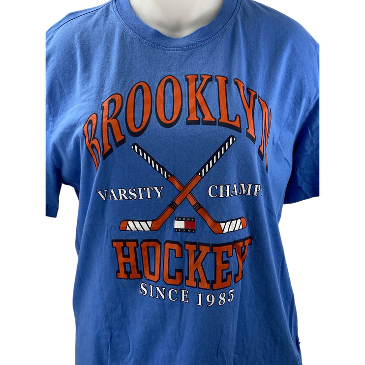 Tommy Jeans Blue Brooklyn Varsity Hockey Crew Neck Short Sleeve T-Shirt Top XXL
