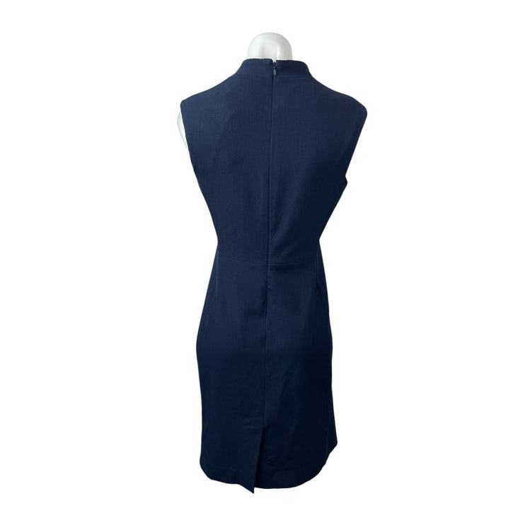 M.M Lafleur Women's Navy Blue Sleeveless V Neck A Line Mini Sheath Dress Size 4