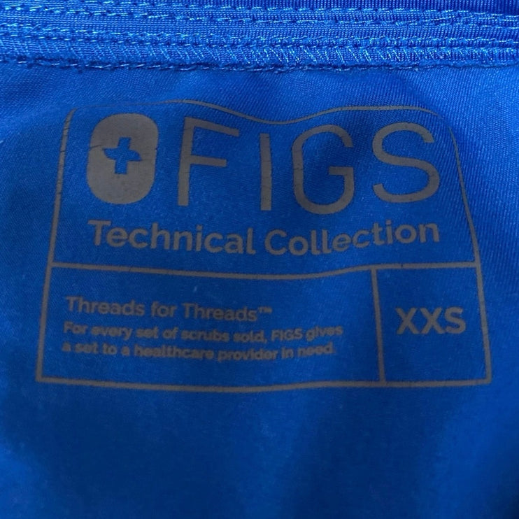Figs Women's Blue Drawstring Mid Rise Medical Nurse Jogger Scrub Pants Size XXS