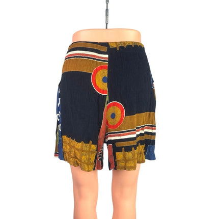 Sand Dollars Romeo Print Myra High Rise Wide Leg Casual Summer Beach Shorts Sz M