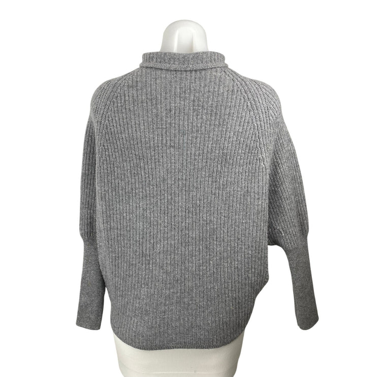 Club Monaco 100% Cashmere Emma Women's Gray Ribbed Long Sleeve Sweater Top Sz XS