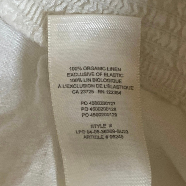 Aritzia Wilfred White 100% Linen Sleeveless Bustier Fit & Flare Midi Dress Sz M