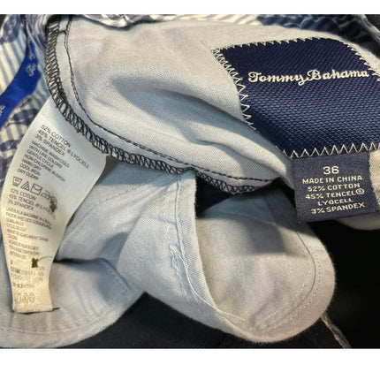 Tommy Bahama Men Black Mid Rise Straight Golf Chino Khaki Bermuda Shorts Size 36