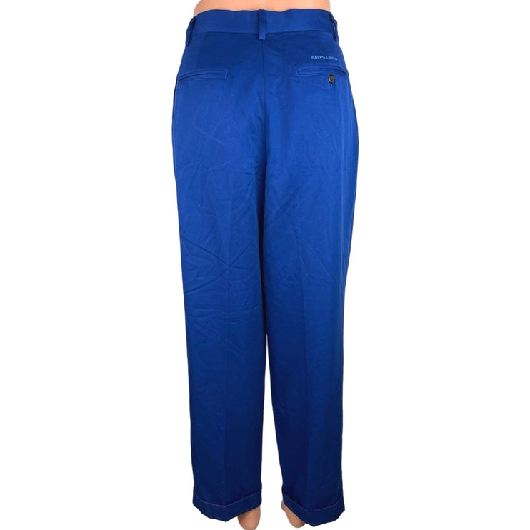 Polo Sport Ralph Lauren Women's Blue High Rise Plated Front Dress Pant Size 6