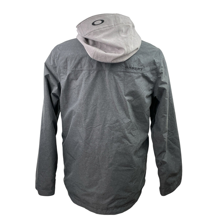 Oakley Division Biozone Men's Gray Hoodie Hooded Snap Utility Coat Jacket Size M