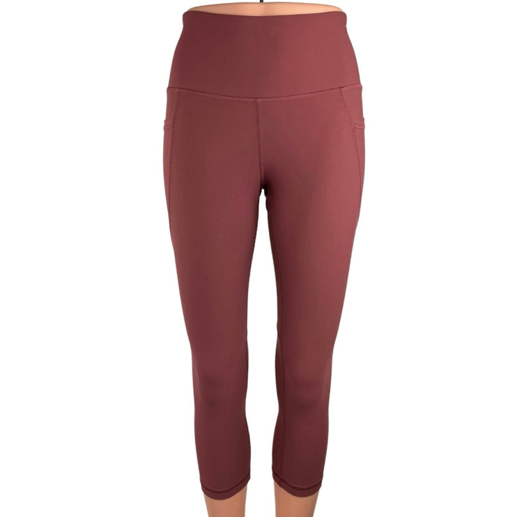 Old Navy Active Red Mid Rise Pull On Stretch Yoga Cropped Athletic Leggings Sz S