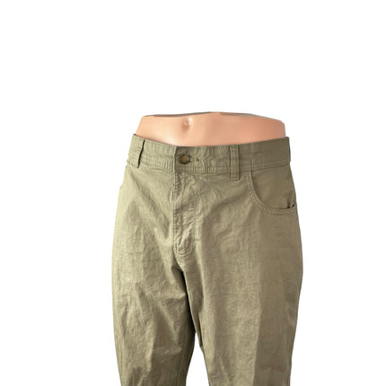Columbia Men's Olive Green High Rise Straight Chino Trousers Dress Pants W36 L32
