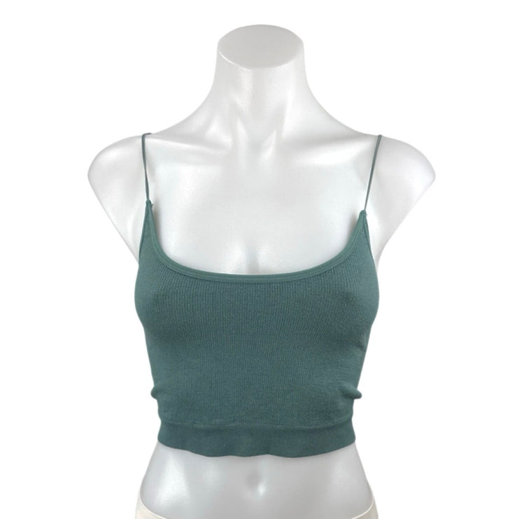 Urban Outfitters Out From Under Green Ribbed Knit Scoop Cami Tank Crop Top M