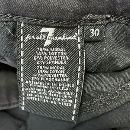 7 For All Mankind Women's Black High Waisted Straight Leg Denim Jeans Size 30