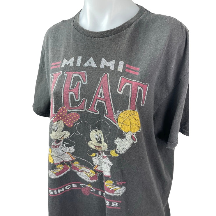 Disney x Junk Food HEAT Mickey and Minnie Womens Black T Shirt Tee Top Size L