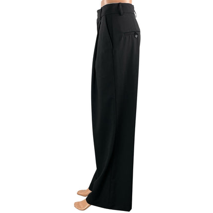 NEW Zara Women's Black High Rise Pleated Wide Leg Trousers Dress Pants Size S
