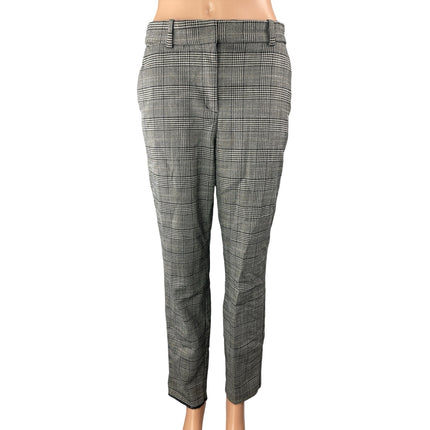 H&M Women's Gray Glen Plaid Check High Rise Skinny Trouser Dress Pants Size 8