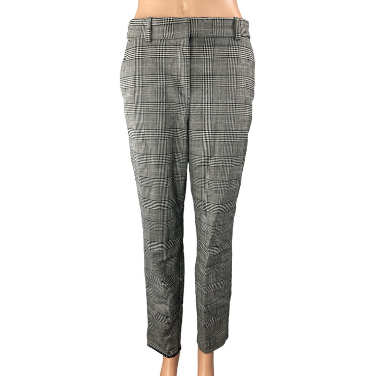 H&M Women's Gray Glen Plaid Check High Rise Skinny Trouser Dress Pants Size 8