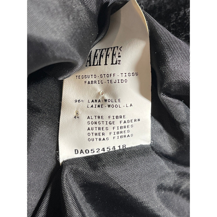 Moschino Wool Women's Black Tweed Balloon Sleeve Cropped Blazer Coat Jacket M/L