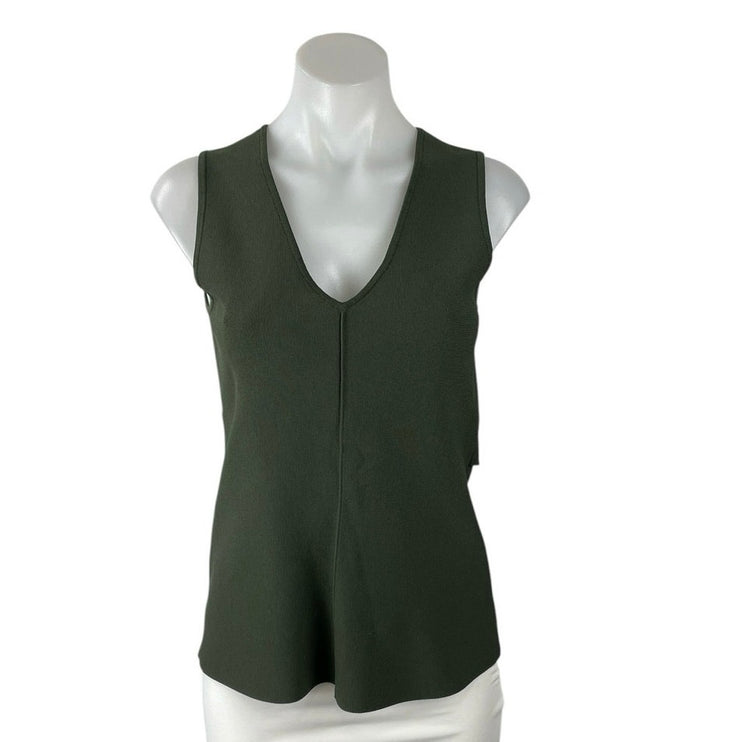Witchery Women's Black Sleeveless V Neck Knit Career Tank Blouse Top Size XS