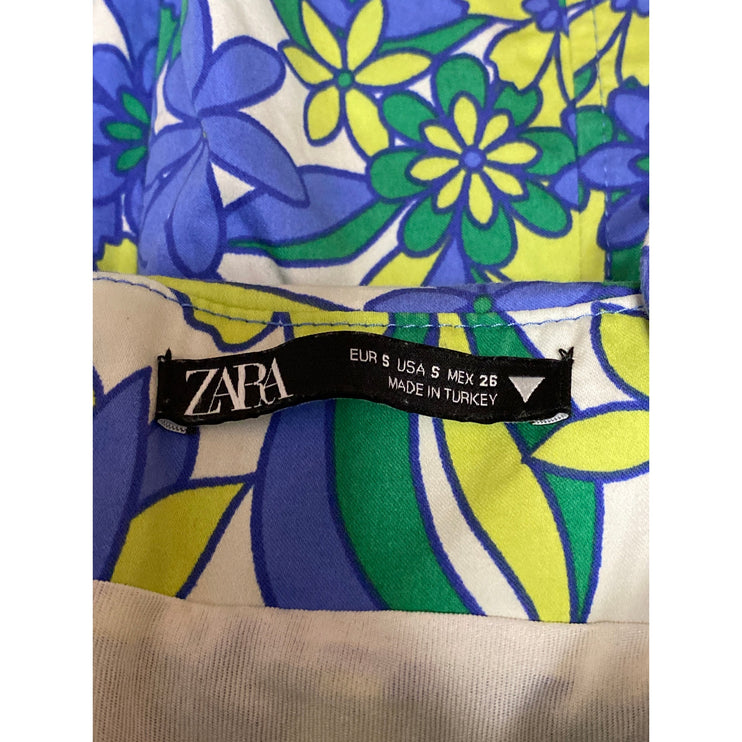 Zara Multicolor Floral Sleeveless Cami Camisole Mini Tank Bodycon Dress Size S