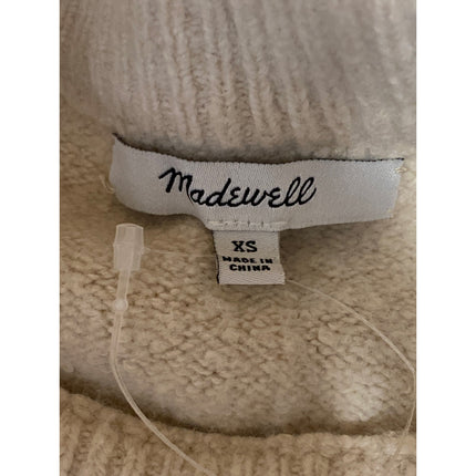 Madewell Women's Wool Crew Neck Long Sleeve Button Sweatshirt Sweater Top Sz XS