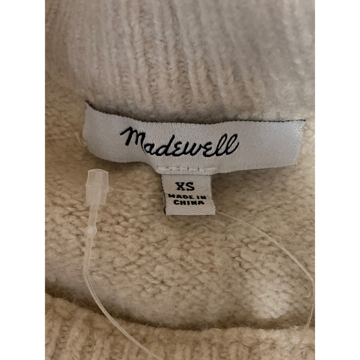 Madewell Women's Wool Crew Neck Long Sleeve Button Sweatshirt Sweater Top Sz XS