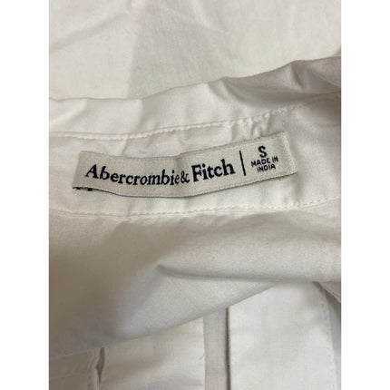 Abercrombie & Fitch White Tie Front Collared Long Sleeve Blouse Shirt Top Size S