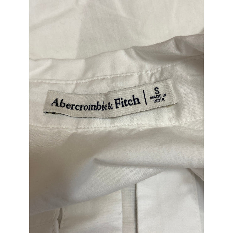 Abercrombie & Fitch White Tie Front Collared Long Sleeve Blouse Shirt Top Size S