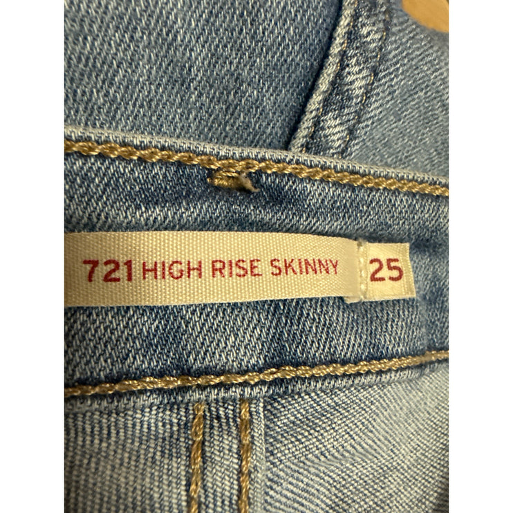Levi's 721 Women's Blue High Rise Skinny Medium Wash Denim Jeans Pants Size 25