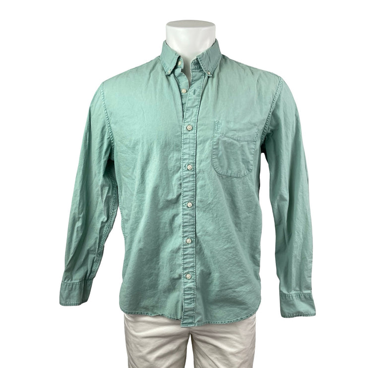 J.Crew The Broken-In Oxford Men's Green Slim Untucked Long Sleeve Shirt Top L