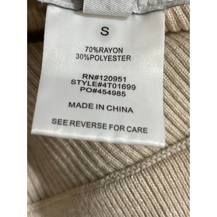Pink Rose Women's Beige Skinny Flared Yoga Athletic Activewear Trousers Pants S