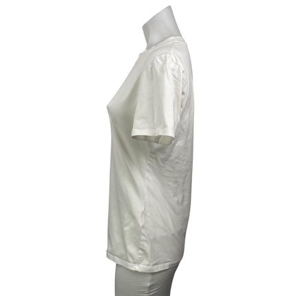 Sportmax Women's White Crew Neck Short Sleeve Basic T Shirt Tee Top Size M