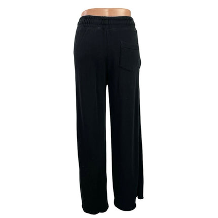 Sincerely Jules for Bandier Black Zip Packet High Rise Wide Leg Sweat Pants Sz M