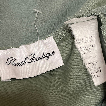 Hazel Botique Women's Olive Green Ruched Tie Front Halter Peplum Camisole Top S