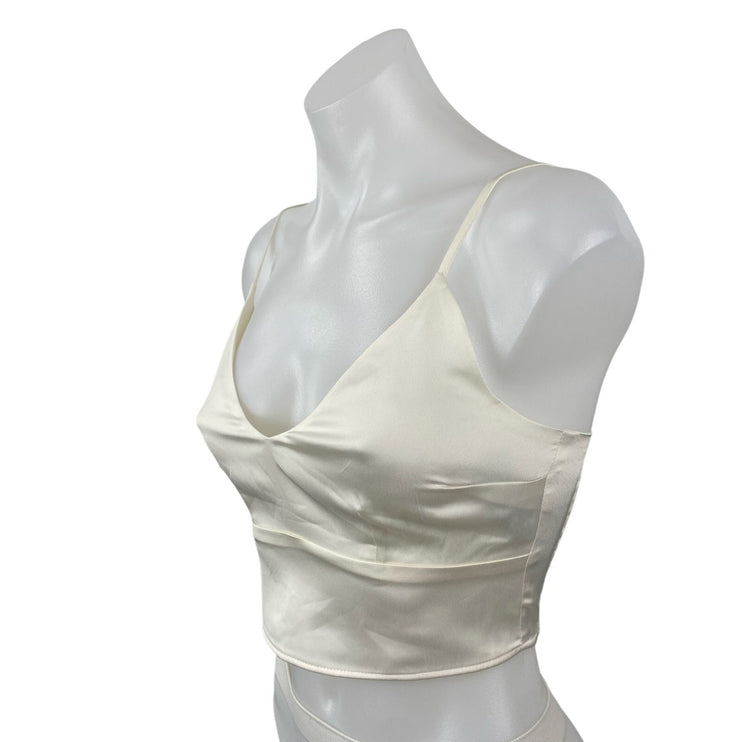 Abercrombie & Fitch Satin Sleeveless Crop Bustier Bralette Cami Tank Top Size XS