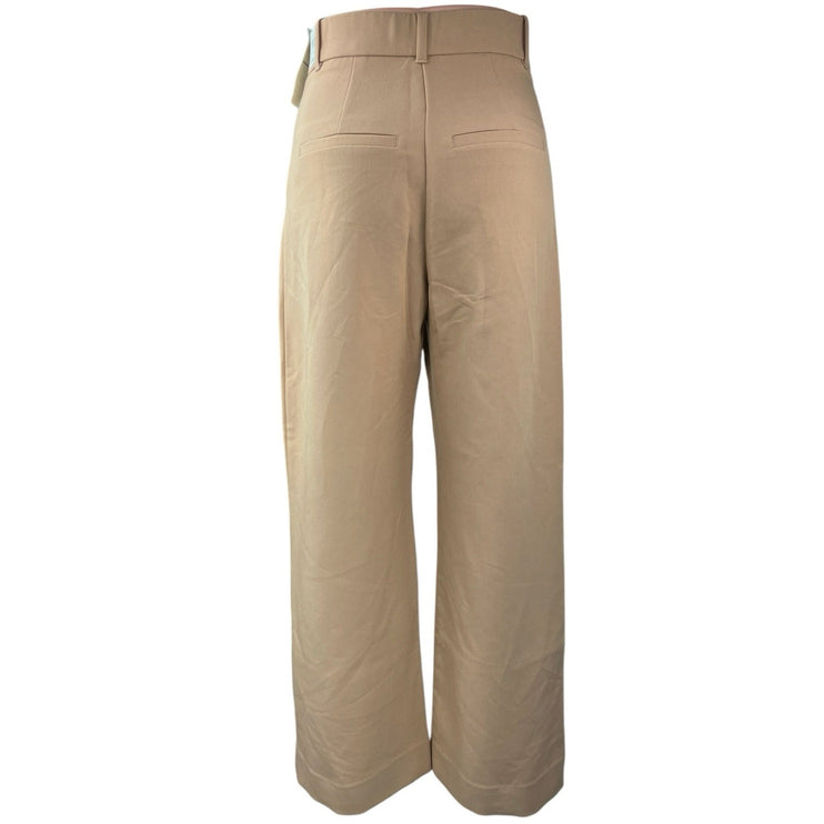 NEW Abercrombie & Fitch Women's Tan Pleated High Rise Wide Leg Trouser Pants 25