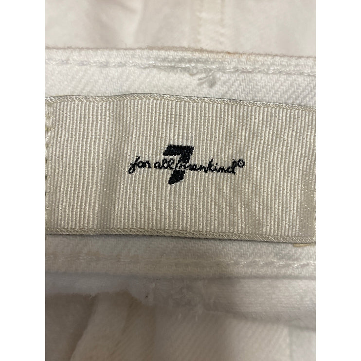 NEW 7 for NEW All Mankind Women's White High Rise Wide Leg Denim Jeans Shorts 30