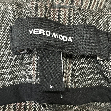 Vero Moda Womens Gray Plaid Checkered Mid Rise Straight Leg Trousers Pants Sz S