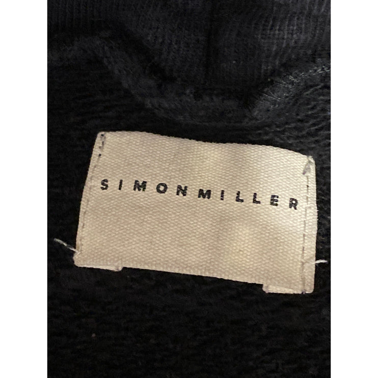 Simon Miller Womens Black Long Sleeve Pocket Hoodie Hooded Sweatshirt Top Size 1