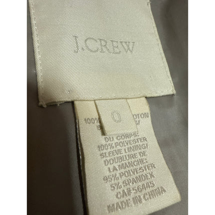 J.Crew Women's Beige Two Button Notch Collar Long Sleeve Blazer Coat Jacket Sz 0