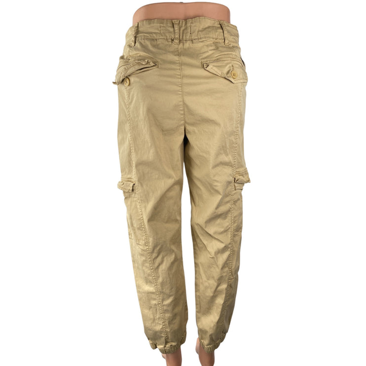 Sanctuary Women's Beige High Waisted Loose Fit Straight Trousers Cargo Pants 31